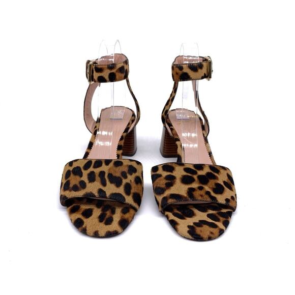 J. CREW Penny Ankle Strap Sandals in Leopard Calf Hair 9 - Picture 3 of 14